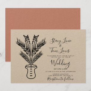 Convite Árvore Tropical Palmeira Mão Arrastada Terra Des