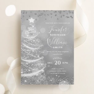 Convite Árvore Xmas de Casamento Festivo Elegante