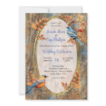 Árvores altas, Folhas de outono e Aves Azuis.