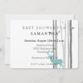 Convite Árvores Brancas com chá de fraldas de Veado e Aves