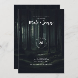 Convite Árvores da Floresta Moody Escura no Casamento à Lu