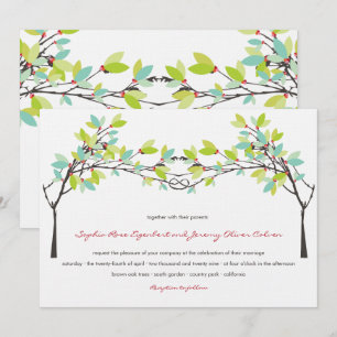 Convite Árvores de amor atadas verde do primavera que