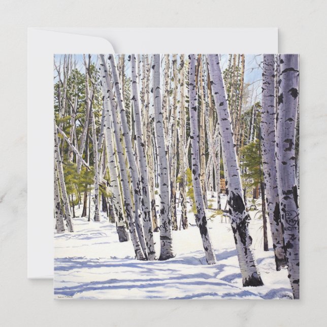 Convite Árvores de Aspen na Floresta (Frente)