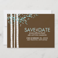 Árvores de Bétula Aquática Casamento Salve a Data