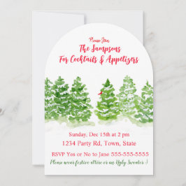 Convite Árvores de inverno de Aquarela PERSONALIZAM Arco