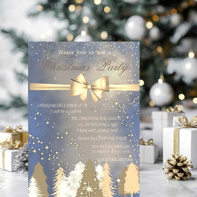 Convite Árvores de Natal, Arco Dourado  Festa de Natal da  (Criador carregado)