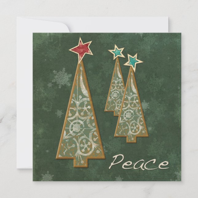 Convite Árvores de Natal - Paz/Verde (Frente)