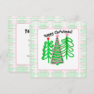 Convite Árvores de Natal Rosa Verde