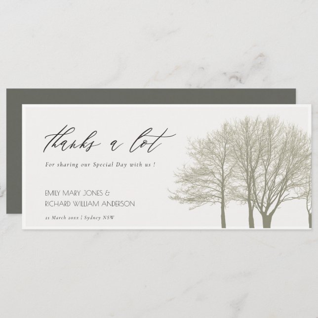 CONVITE ÁRVORES DO OUTONO DA CINZA ELEGANTE AGRADEÇO (Frente/Verso)
