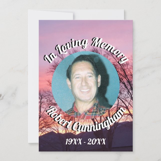 Convite Árvores e memória fotográfica roxa, rosa, que ama  (Frente)