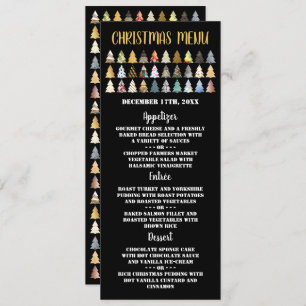 Convite Árvores Festivas, Menu de Festas de Natal