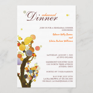 Convite Árvores lunáticas que Wedding o jantar de ensaio