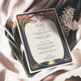 Convite Árvores Mackintosh em Menus de Casamento vintage B