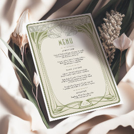 Convite Árvores Mackintosh em Menus de Casamento vintage B