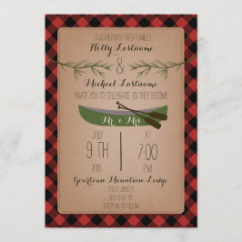 Convite Árvores verdes + Casamento da xadrez da canoa