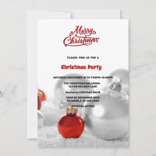 Convite As Bolas de Natal Apresentam Festa de Natal de pra (Frente)