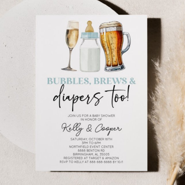 Convite As bolhas azuis também quebram e Fraldas! Chá de f (Criador carregado)