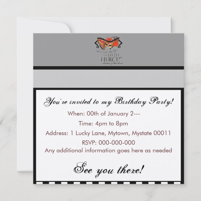 Convite As citações ferozes ideais de noite de plenos (Frente)