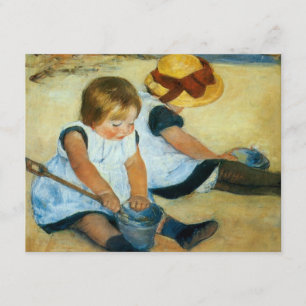 Convite As crianças de Mary Cassatt na praia (1884)