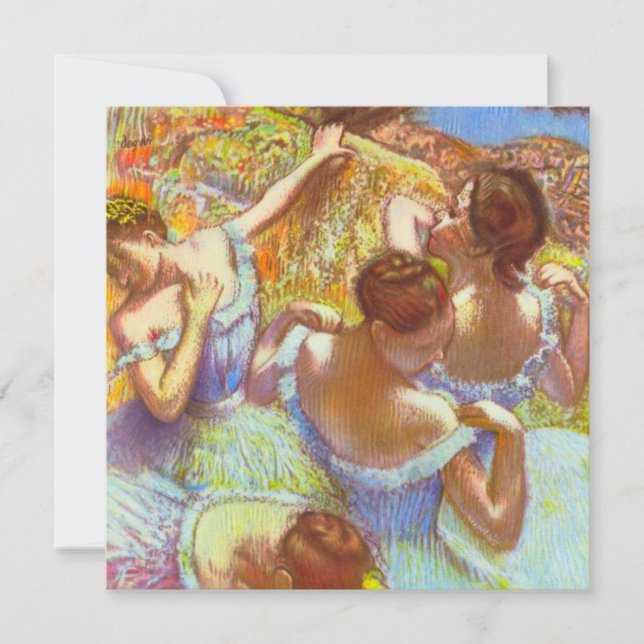 Convite As Dançarinas Azuis de Edgar Degas (Frente)
