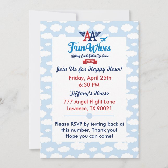 Convite Ás Esposas Divertidas Convidam nuvens de vite (Frente)