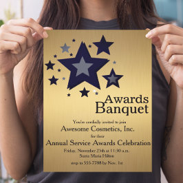 Convite As estrelas no partido Dourado do evento do