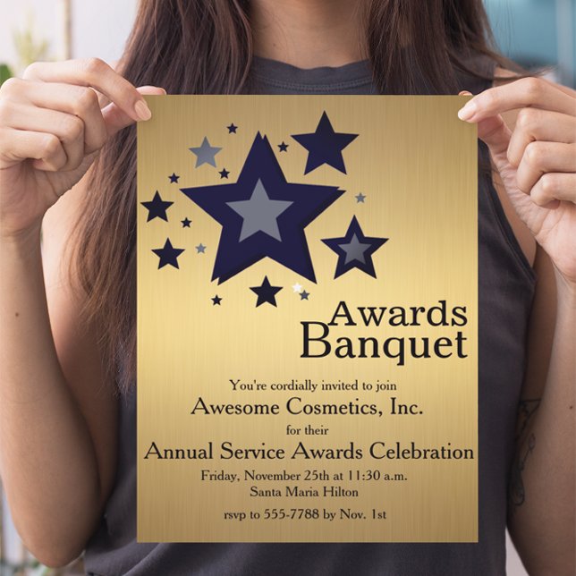 Convite As estrelas no partido Dourado do evento do (Criador carregado)