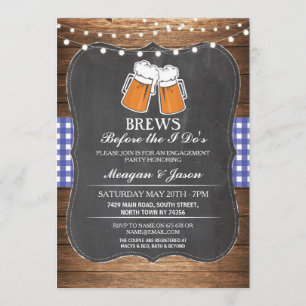 Convite As fermentações antes que eu fiz o azul do noivado