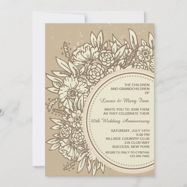 Convite às Flores de Aniversário (Frente)