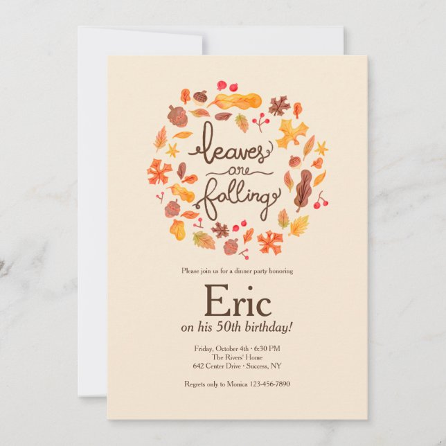 Convite As Folhas Estão Caindo  (Frente)