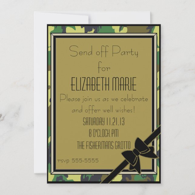 Convite As forças armadas enviam fora do partido (Frente)