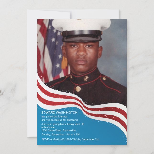 Convite As forças armadas patrióticas da bandeira enviam (Frente)