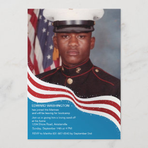 Convite As forças armadas patrióticas da bandeira enviam