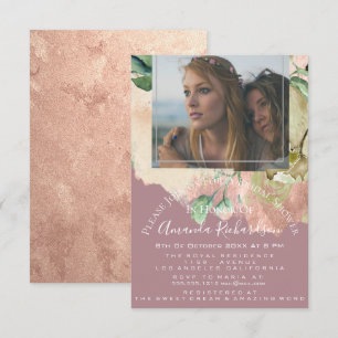 Convite As hortaliças florais do aniversário da foto do