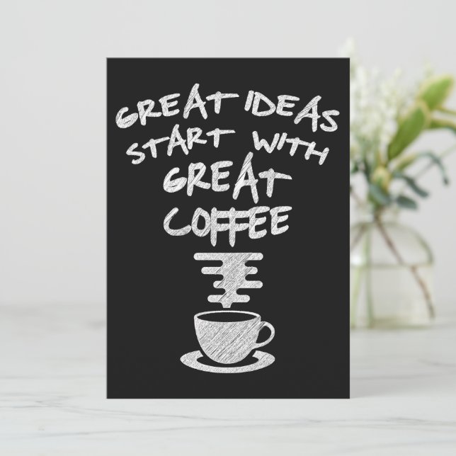 Convite As ideias do excelente começam com o café do Excel (Em pé/Frente)