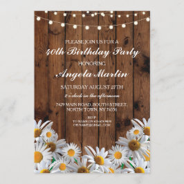 Convite As luzes de madeira da margarida do partido de