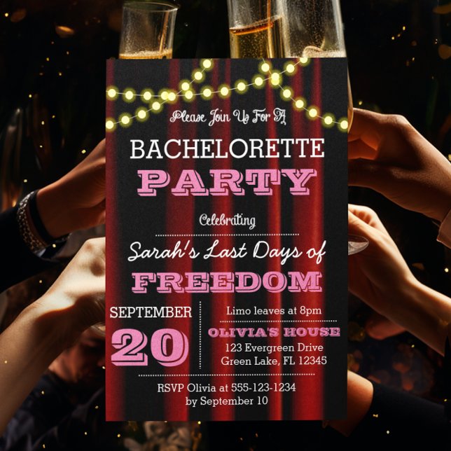 Convite As Luzes Do Teatro Rosa Todas As Ocasiões De Convi (Criador carregado)