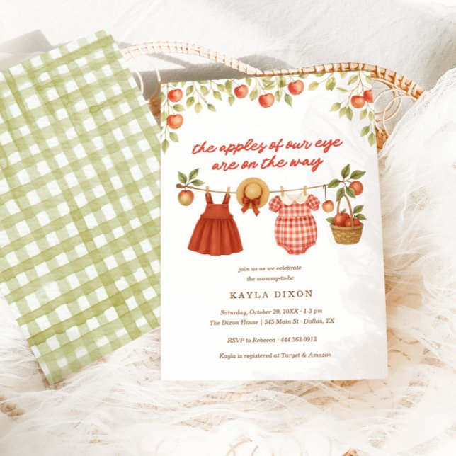 Convite As Maçãs das Nossas Garotas Gêmeas Caem no Chá de  (Criador carregado)