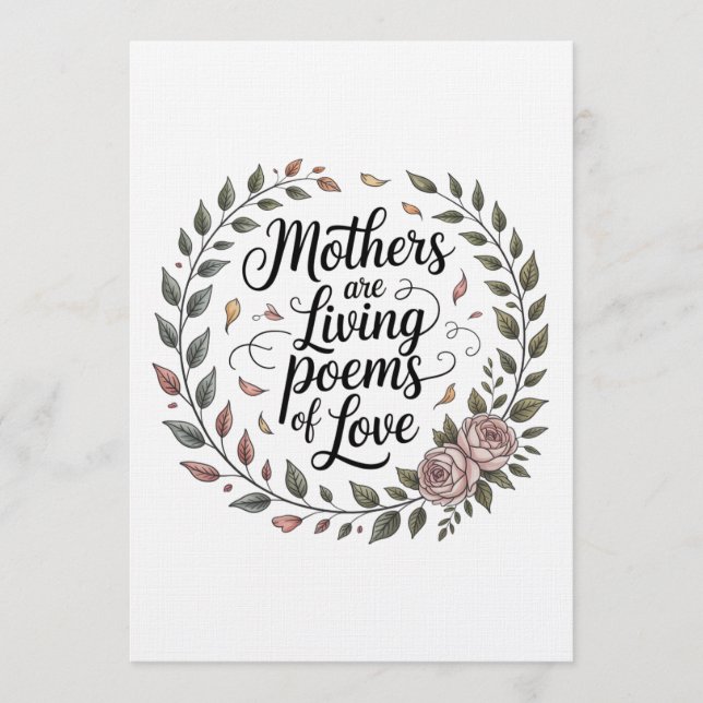 Convite As mães são poemas vivos de amor (Frente)