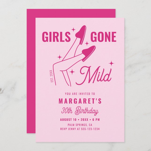 Convite As Meninas Ficaram Com aniversário de 30 anos De M (Frente/Verso)