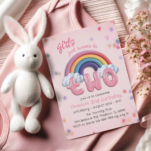 Convite As Meninas Só Querem Ser Duas Chuvas de Cores de 2