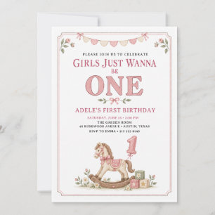 Convite As Meninas Só Querem Ser Um Aniversário de Cavalo