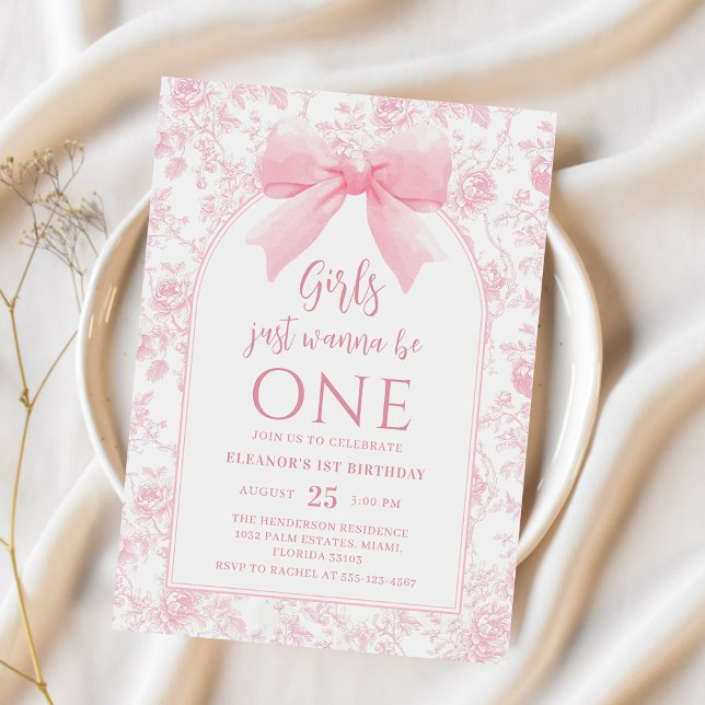 Convite As Meninas Só Querem Ser Um primeiro aniversario D (Criador carregado)