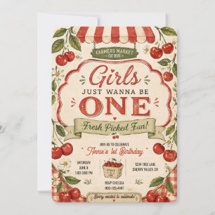 Convite As Meninas Só Querem Ser Uma 1º Aniversário Cereja