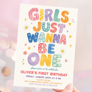 Convite As Meninas Só Querem Ser Uma Festa de Aniversário