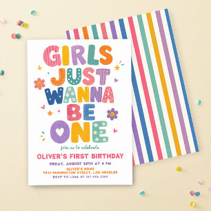 Convite As Meninas Só Querem Ser Uma Festa de Aniversário