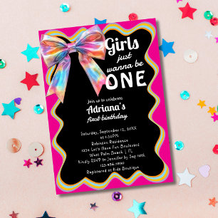 Convite As Meninas Só Querem Ser Uma Festa de Aniversário 