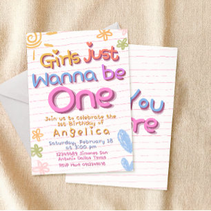 Convite As Meninas Só Querem Ser Uma no Aniversário