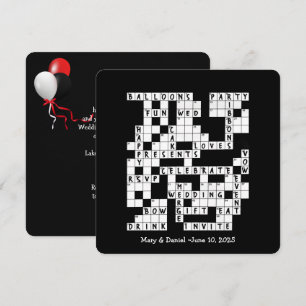 Convite as palavras cruzadas do casamento convidam