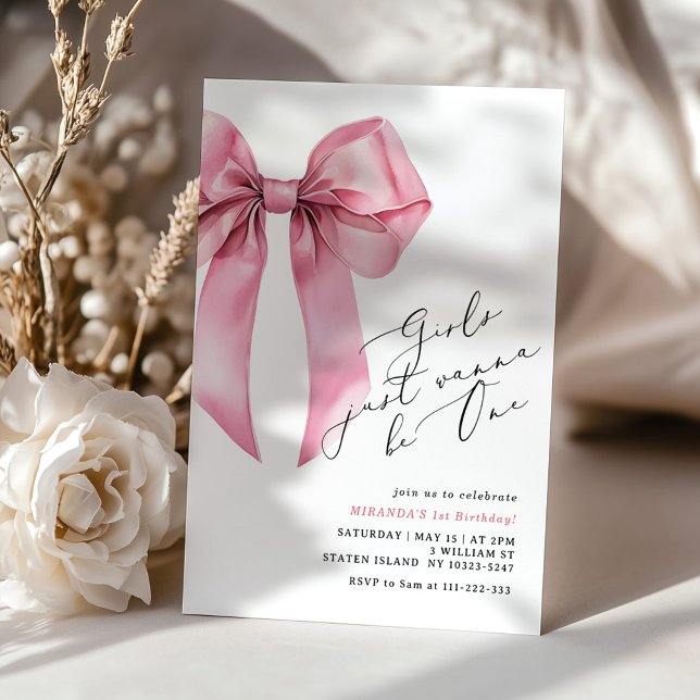 Convite As raparigas só querem ser um primeiro aniversario (Criador carregado)